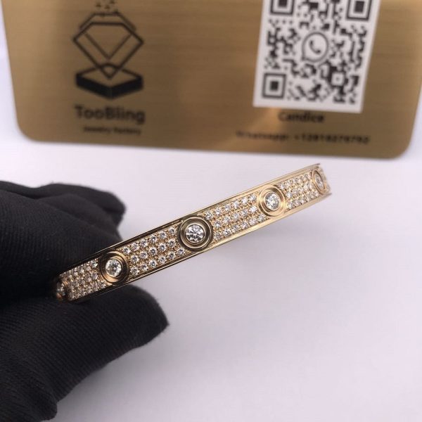 18K Gold Cartier Love Bracelet with Full Pave Diamond N6033602