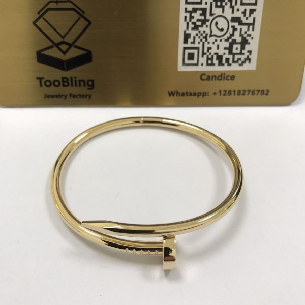 18K Gold Fake Cartier Nail Bracelet Copy B6048217