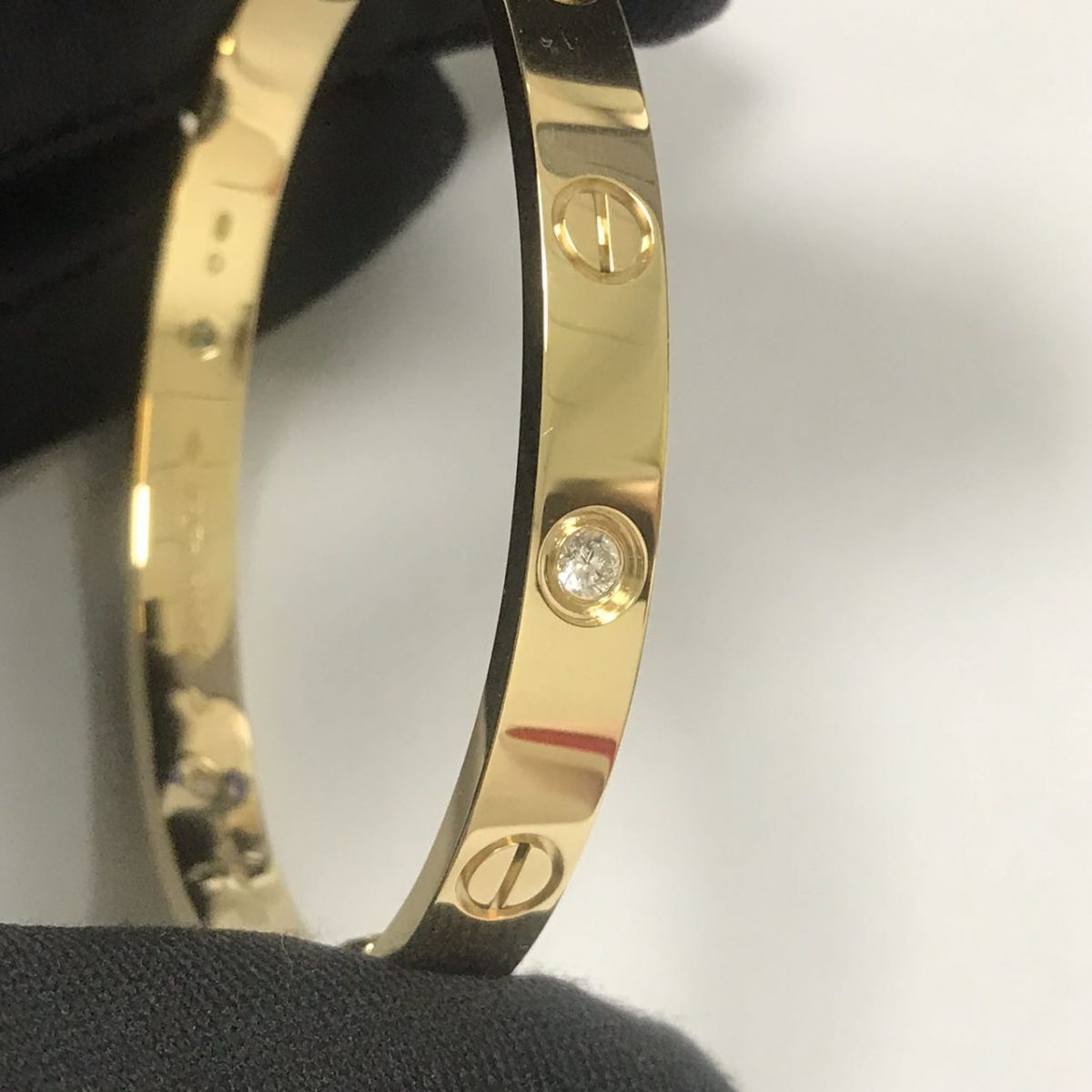 18K Rose Gold Yellow Gold Cartier Love Bracelet 4 Diamonds Copy B6070017